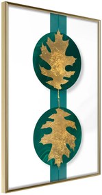 Αφίσα - Gilded Oak Leaves - 30x45 - Χρυσό - Χωρίς πασπαρτού