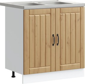 vidaXL Βάση νιπτήρα Lucca 2 τμχ. Artisan Oak Επεξεργασμένο ξύλο