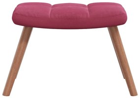 vidaXL Πολυθρόνα Relax Μπορντό Βελούδινη με Σκαμπό