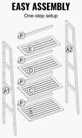 VEVOR Bamboo Bookshelf 4 Tiers Bamboo Ladder Bookshelf Trapezoid Storage Rack