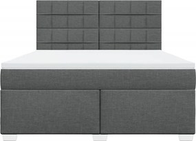 vidaXL Κρεβάτι Boxspring με Στρώμα Σκούρο Γκρι 180x200 εκ Υφασμάτιν