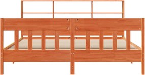 vidaXL Σκελετός Κρεβ. Χωρίς Στρώμα Καφέ Κεριού 200x200 εκ Μασίφ Πεύκο