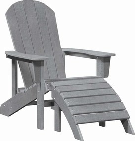 vidaXL Καρέκλα Adirondack Ανοιχτό γκρι HDPE