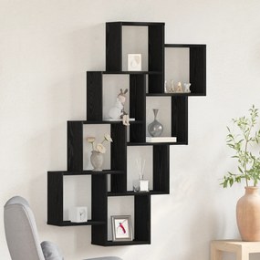 vidaXL Τοίχος Ντουλάπι Μαύρης Δρυς 90x15x119,5 εκ Επεξεργασμένο Ξύλο