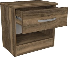 Κομοδίνο Lube Megapap χρώμα καρυδί 40x28,2x40εκ.