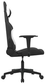 vidaXL Καρέκλα Gaming Μαύρη και Λευκό Υφασμάτινη