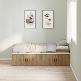 vidaXL Κρεβάτι με αποθηκευτικό χώρο artisan δρυς 80 x 200 cm