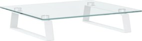 vidaXL Βάση Οθόνης Λευκή 40 x 35 x 8 εκ. από Ψημένο Γυαλί και Μέταλλο