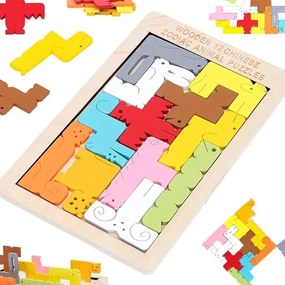 Intra απο ξύλο plywood 3mm-4mm πάχος – Ξύλινο Ορθογώνιο Κινέζικο Ζώδιο Ζώο Tetris ξύλο πίνακα παζλ 20x20 cm INTRAVECTRY-MY560477