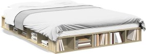 vidaXL Πλαίσιο Κρεβατιού Sonoma Δρυς 160x200 εκ. Επεξεργασμένο Ξύλο