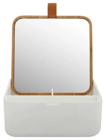 Καθρέπτης Επιτραπέζιος Alais Bamboo Small White 13.8x13.8 - Spirella