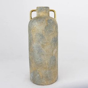 Βάζο Κεραμικό 752-20128 16x16x40.5cm Grey-Gold Estheti Home Κεραμικό