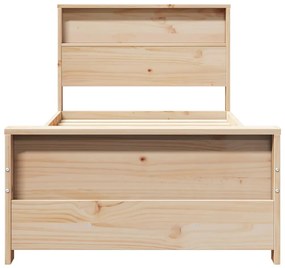 vidaXL Σκελετός Κρεβατιού Καφέ 90 x 190 cm Μασίφ ξύλο πεύκου