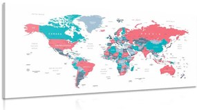 Εικόνα του παγκόσμιου χάρτη με παστέλ πινελιά - 100x50
