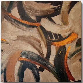 Πίνακας Καμβάς 405HND1281 100x100cm Multi Wallity Τετράγωνοι Wood, Canvas