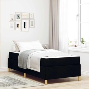 vidaXL Σκελετός Κρεβατιού με στρώμα Μαύρο 100 x 200 cm ύφασμα