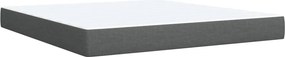 vidaXL Κρεβάτι Boxspring με Στρώμα Σκούρο Γκρι 180x200 εκ Υφασμάτιν