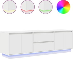 vidaXL Ντουλάπι Τηλεόρασης με LED Λευκό 160,5x41x50 εκ.