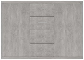 vidaXL Μπουφές Γκρι του Σκυροδέματος 88 x 30 x 65 εκ. από Επεξ. Ξύλο