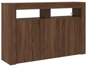 vidaXL Πλαϊνό γραφείο Καφέ δρυς 116 x 30 x 75 εκ. Επεξεργασμένο ξύλο