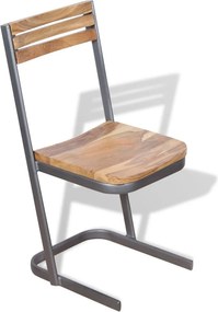 vidaXL Καρέκλες Τραπεζαρίας 2 τεμ. από Μασίφ Ξύλο Teak