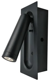 Σποτ Φωτιστικό Τοίχου Χωνευτό LED 3W 3200K 190LM AIAS Aca-SF701LEDB-Μαύρο SF701LEDB