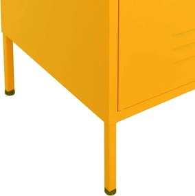 vidaXL Ντουλάπι Αποθήκευσης Μουσταρδί 80 x 35 x 101,5 εκ. Ατσάλινο
