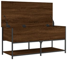 vidaXL Παγκάκι Αποθήκευσης Καφέ Δρυς 100x42,5x47 εκ. από Επεξ. Ξύλο