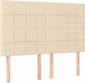 vidaXL Κρεβάτι Boxspring με Στρώμα Κρεμ 140x200 εκ. Υφασμάτινο
