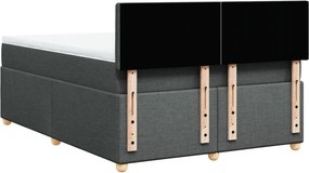 vidaXL Κρεβάτι Boxspring με Στρώμα Σκούρο Γκρι 140x200 εκ Υφασμάτινο