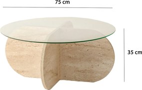 Τραπεζάκι Σαλονιού Τραβερτίνη CLESO 75x35