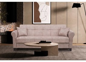 Καναπές Κρεβάτι Azur Light Brown Ύφασμα 3Θεσιος Με Αποθηκευτικό Χώρο 210x80x75Cm Κρεβ.180x100 Cm