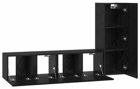vidaXL Σετ επίπλου τηλεόρασης 3 pcs Μαύρη Οξυά Επεξεργασμένο ξύλο