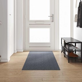 vidaXL Δερμάτινο Χαλί Γκρι 80 x 300 cm ύφασμα