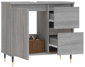 vidaXL Ντουλάπι Μπάνιου Γκρι Sonoma 65x33x60 εκ. Επεξεργασμένο Ξύλο