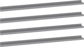 vidaXL Ράφια Τοίχου 4 τεμ. Γκρι 115 x 9 x 3 εκ.