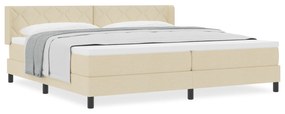 vidaXL Κρεβάτι με Ελατήριο και Στρώμα σε Κρεμ 200x200 εκ Ύφασμα
