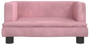 vidaXL Καναπές Παιδικός Ροζ 60 x 40 x 30 εκ. από Βελούδο