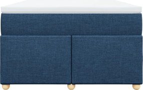 vidaXL Κρεβάτι Boxspring με Στρώμα Μπλε 120x190 εκ. Υφασμάτινο
