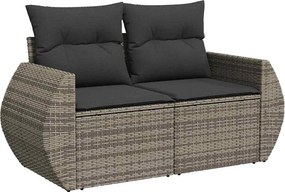 vidaXL Σετ Καναπέ Κήπου με αποθήκευση 11 pcs Γκρι Πολυ ράταν