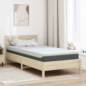 vidaXL Στρώμα Λευκό και Γκρι 90 x 200 cm Ζακάρ ύφασμα
