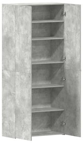 vidaXL Ντουλάπα Παπουτσιών Γκρι 80 x 35.5 x 180 εκ Επεξεργασμένο ξύλο