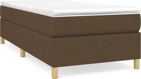 vidaXL Κρεβάτι Boxspring με Στρώμα Σκούρο Καφέ 100x200 εκ. Υφασμάτινο