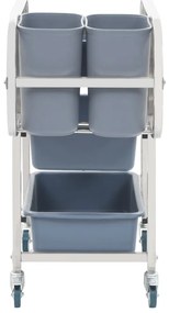 vidaXL Καρότσι Κουζίνας 82 x 43,5 x 93 εκ. με Πλαστικά Δοχεία