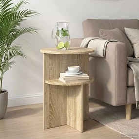 vidaXL Τραπεζάκι Πλευράς Sonoma Δρυς Ø 39,5 x 55 εκ.