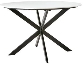 Τραπέζι Μαρμάρινο Μαύρο-Λευκό Φ120cm Milan 811-729-10 Affari Of Sweden -811-729-10-Μαύρο-Λευκό 811-729-10