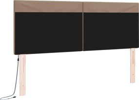 vidaXL LED κεφαλάρι Καπουτσίνο 144 cm Τεχνητό Δέρμα