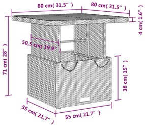 ΤΡΑΠΕΖΙ ΚΗΠΟΥ ΜΑΥΡΟ 80X80X71 ΕΚ. ΣΥΝΘΕΤΙΚΟ ΡΑΤΑΝ/ΞΥΛΟ ΑΚΑΚΙΑΣ 368269