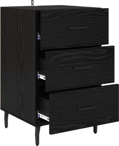 vidaXL Κομοδίνο Μαύρη Οξυά 40 x 40 x 66 εκ. Επεξεργασμένο Ξύλο