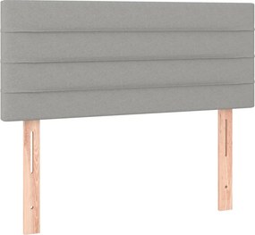 vidaXL Κρεβάτι Boxspring με Στρώμα &amp; LED Αν.Γκρι 100x200 εκ Υφασμάτινο